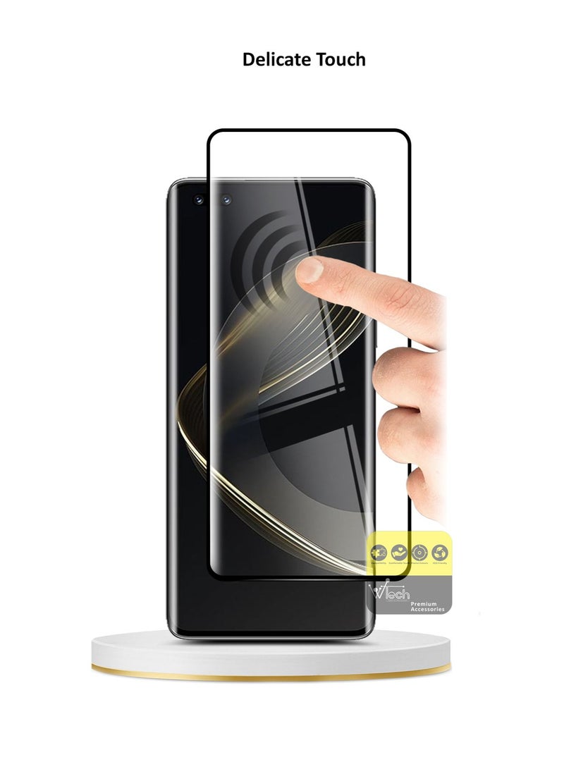 Wtech Huawei Nova 11 Pro 4G Premium E2E Full Surface Full Glue Tempered Glass Screen Protector (MSGECN) - Clear/Black - Image 4