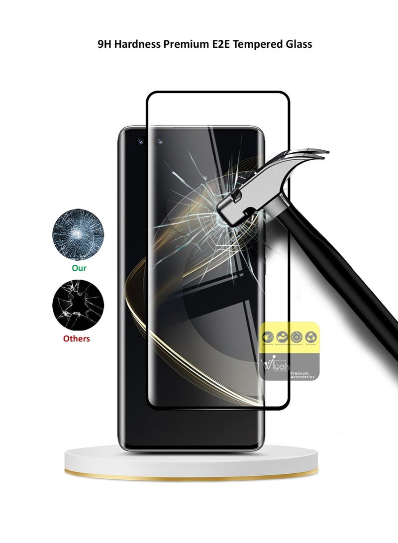 Wtech Huawei Nova 11 Pro 4G Premium E2E Full Surface Full Glue Tempered Glass Screen Protector (MSGECN) - Clear/Black - Image 3