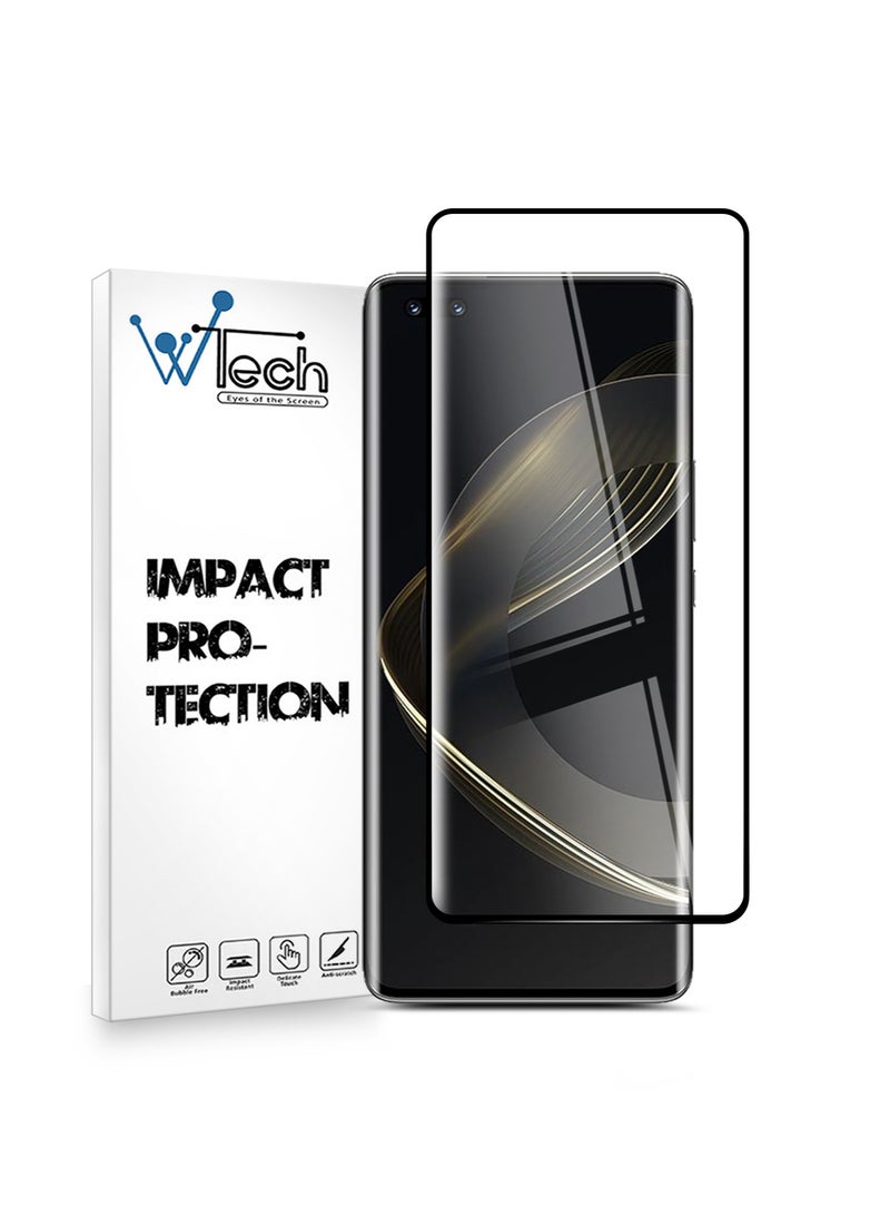 Wtech Huawei Nova 11 Pro 4G Premium E2E Full Surface Full Glue Tempered Glass Screen Protector (MSGECN) - Clear/Black - Image 1