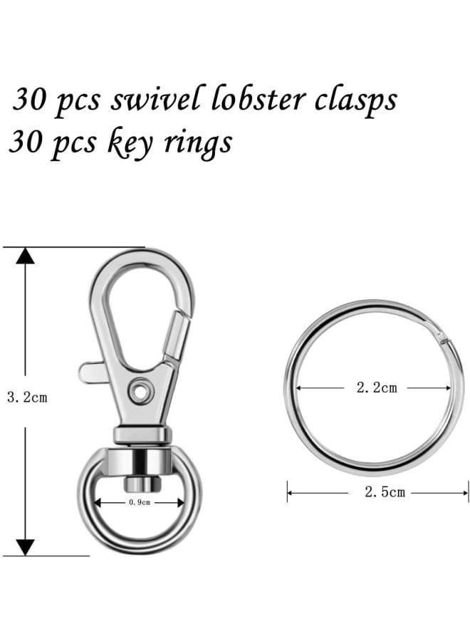 60pcs Swivel Lobster Clasps Snap Hook Clips and Key Rings for Bags, Crafting, Jewellery Making(Small Size) - Image 2