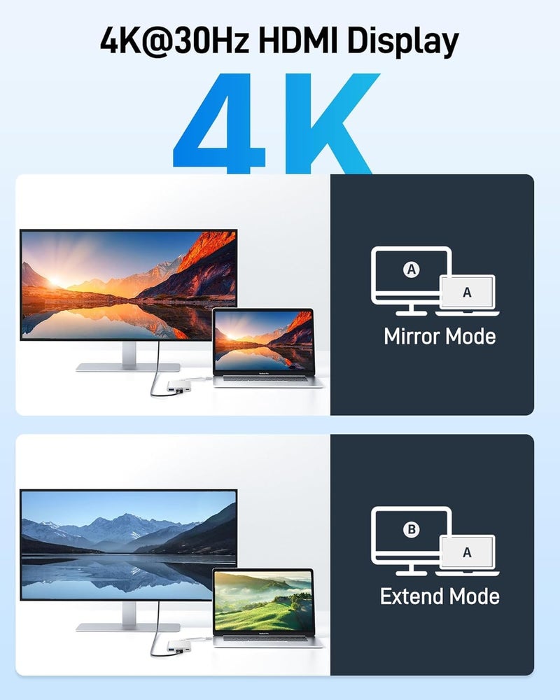 VIHOMI UHD 3-in-1 USB Type C Multiport Hub – 4K HDMI, USB 3.0, Type C PD 100W, Aluminium Body, Plug & Play, Compatible with MacBook Pro/Air, Windows Laptops - Image 2
