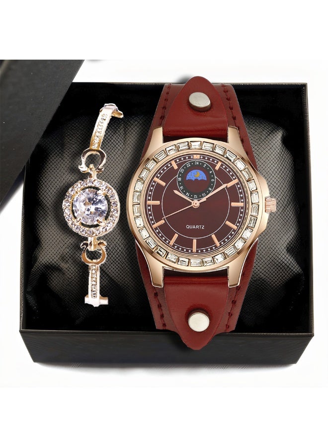 KUYING New Small Fresh Retro Decorative Watch Set 