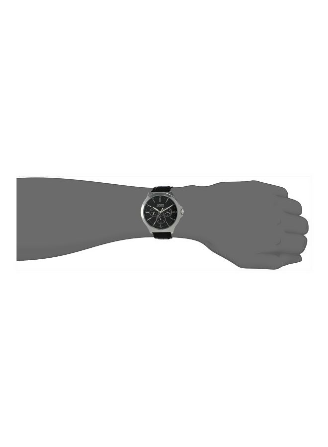 كاسيو ساعة يد بعقارب مقاومة للماء طراز MTP-V300L-1AUDF - 42 مم - أسود رجال - Image 3