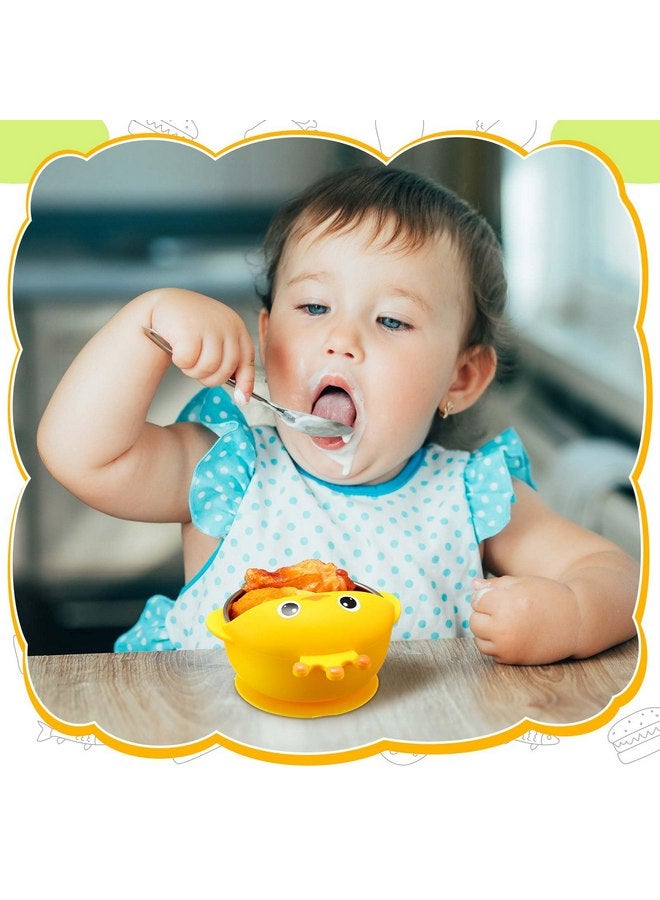 نوجو مجموعة من 4 أوعية طعام للأطفال من الفولاذ المقاوم للصدأ 304 مع غلاف من السيليكون من Nuogo، أوعية طعام للأطفال الصغار مع وعاء مانع للانزلاق بتصميم حيواني لطيف، أوعية آمنة لإطعام الطفل الحساء والمعكرونة والوجبات الخفيفة - Image 2