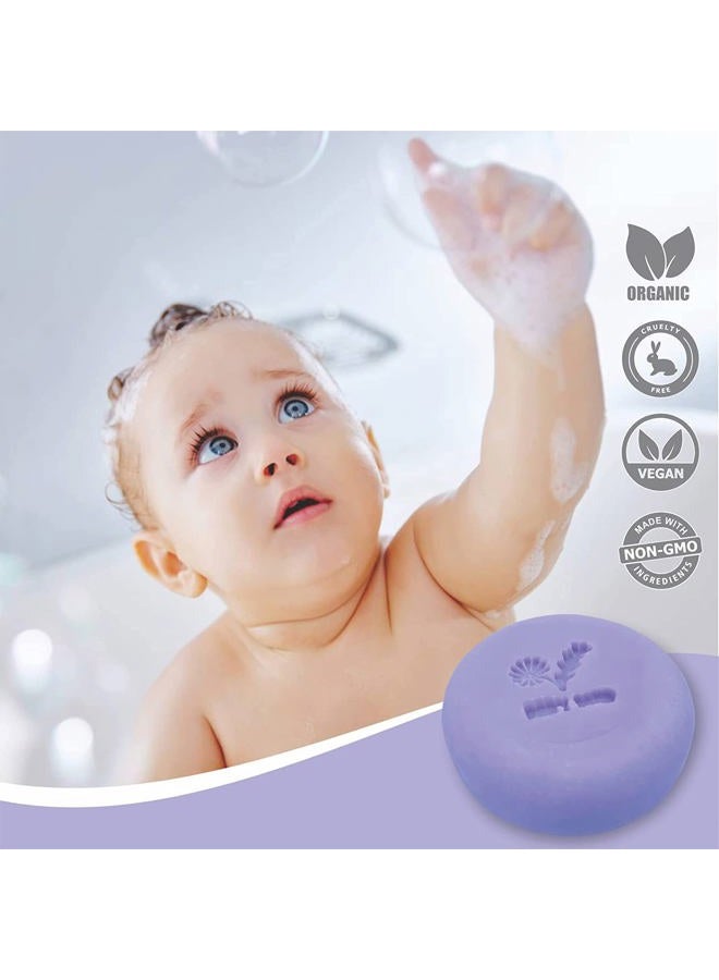 Relaxcation 100% Natural Baby Soap Bar with Lavender Essential Oil, Organic Chamomile Water and Shea Butter - Naturally Cold Process in USA - Calming and Moisturizing for Newborns, Baby, Kids - Image 3