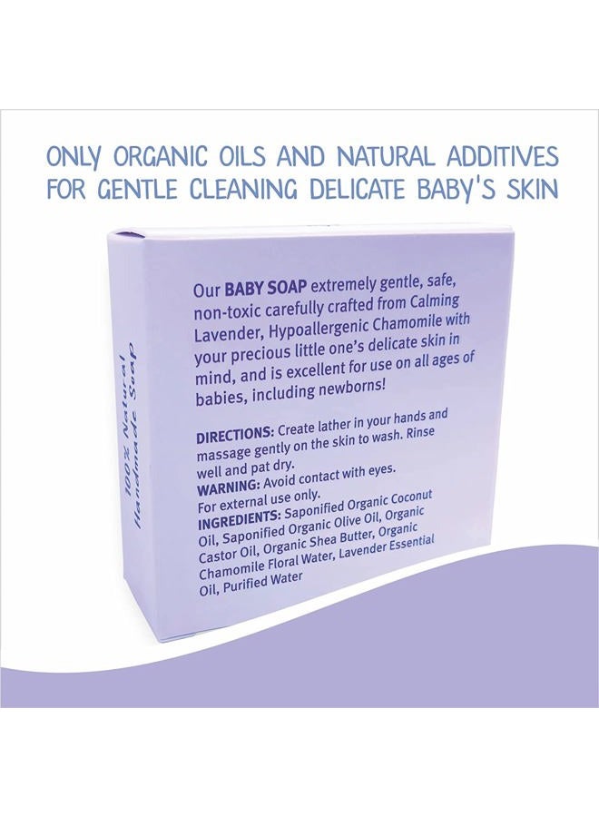 Relaxcation 100% Natural Baby Soap Bar with Lavender Essential Oil, Organic Chamomile Water and Shea Butter - Naturally Cold Process in USA - Calming and Moisturizing for Newborns, Baby, Kids - Image 5