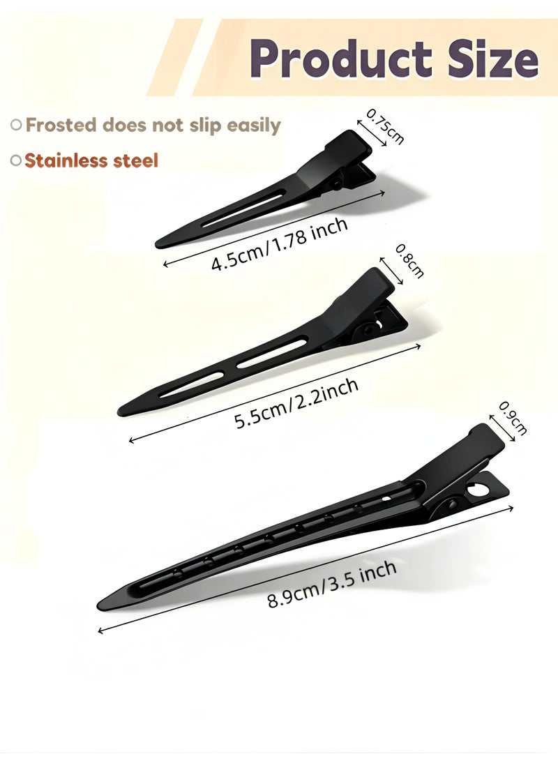 Loucky 60 PCS Duckbill Clips Set - High-quality metal hair clips, Heavy Duty Rustproof Alligator Sectioning Clips (3 Sizes) with Storage Box | No-Slip Grip for Thick Hair, Salon & Home Styling - Image 2