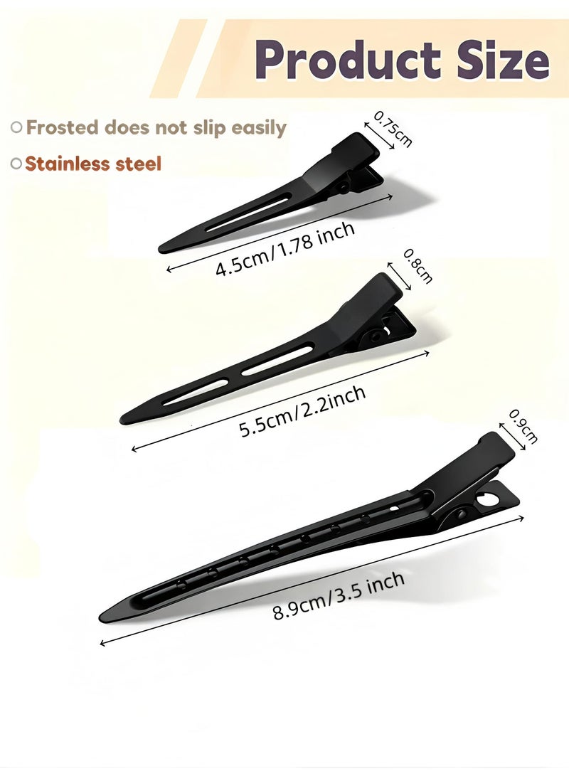Loucky 60 PCS Duckbill Clips Set - High-quality metal hair clips, Heavy Duty Rustproof Alligator Sectioning Clips (3 Sizes) with Storage Box | No-Slip Grip for Thick Hair, Salon & Home Styling - Image 2