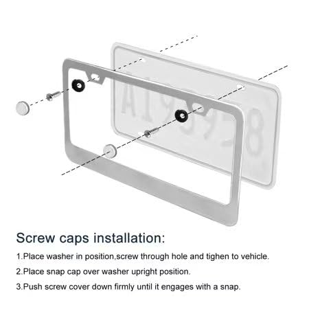 QAMNVCRTY Silver Terminator License Plate Frame Cover Holder for Mustang F150 Cobra SVT Truck Car Accessories Stainless Steel 1PC - Image 5