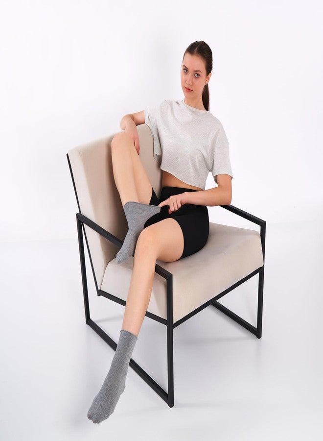 Phoenix Socks جوارب فينيكس، 3 أزواج من الجوارب القطنية العضوية لمرضى السكري من النساء، بقصة فضفاضة وحافة مطوية، مناسبة للحوامل والنساء بعد الولادة وكبار السن، ذات حافة علوية واسعة غير ضاغطة، مناسبة لاعتلال الأعصاب الدوري، قابلة للتهوية (رمادي). - Image 5