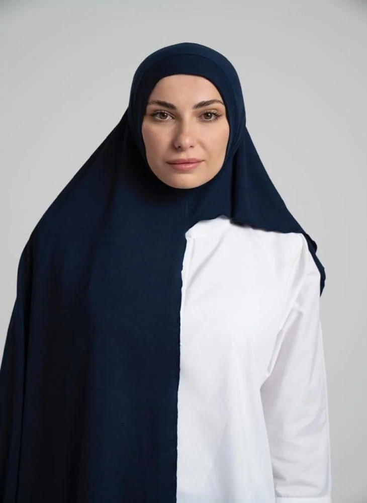 أيلا فاشون حجاب قطن مخيط جاهز - كحلي