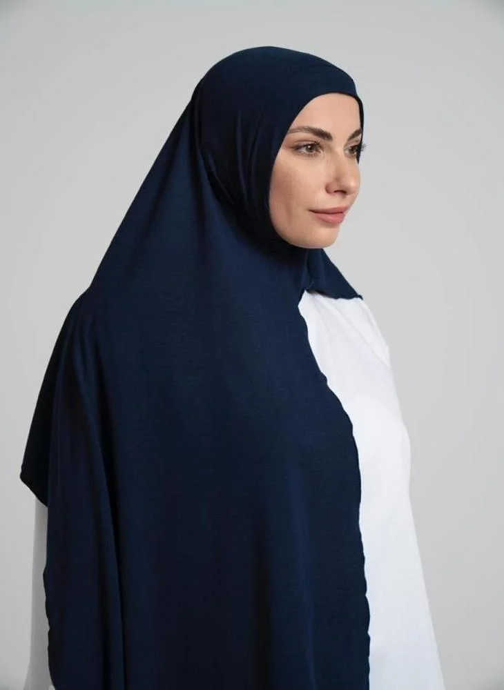 أيلا فاشون حجاب قطن مخيط جاهز - كحلي
