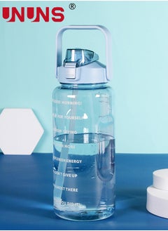 UNUNS 2 Liter Water Bottles,Motivational Water Bottle With Straw Time Marker,BPA-Free Leakproof Water Jug,Large Water Drink Jug For Home Office Outdoor Sport Fitness Gym,Blue  - Image 4