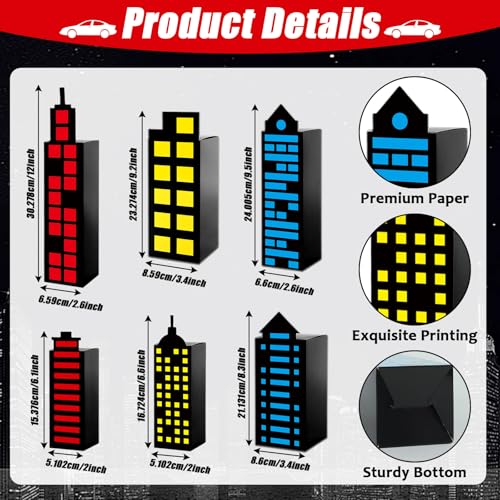 CHUNNIN 12Pcs Skyscraper City Party Favor Boxes for Super Themed Hero Party Decorations City Skyline Buildings Treat Boxes Super Themed Hero Party Candy Goodies Boxes for Boys Girls Birthday Party Supplies - Image 5