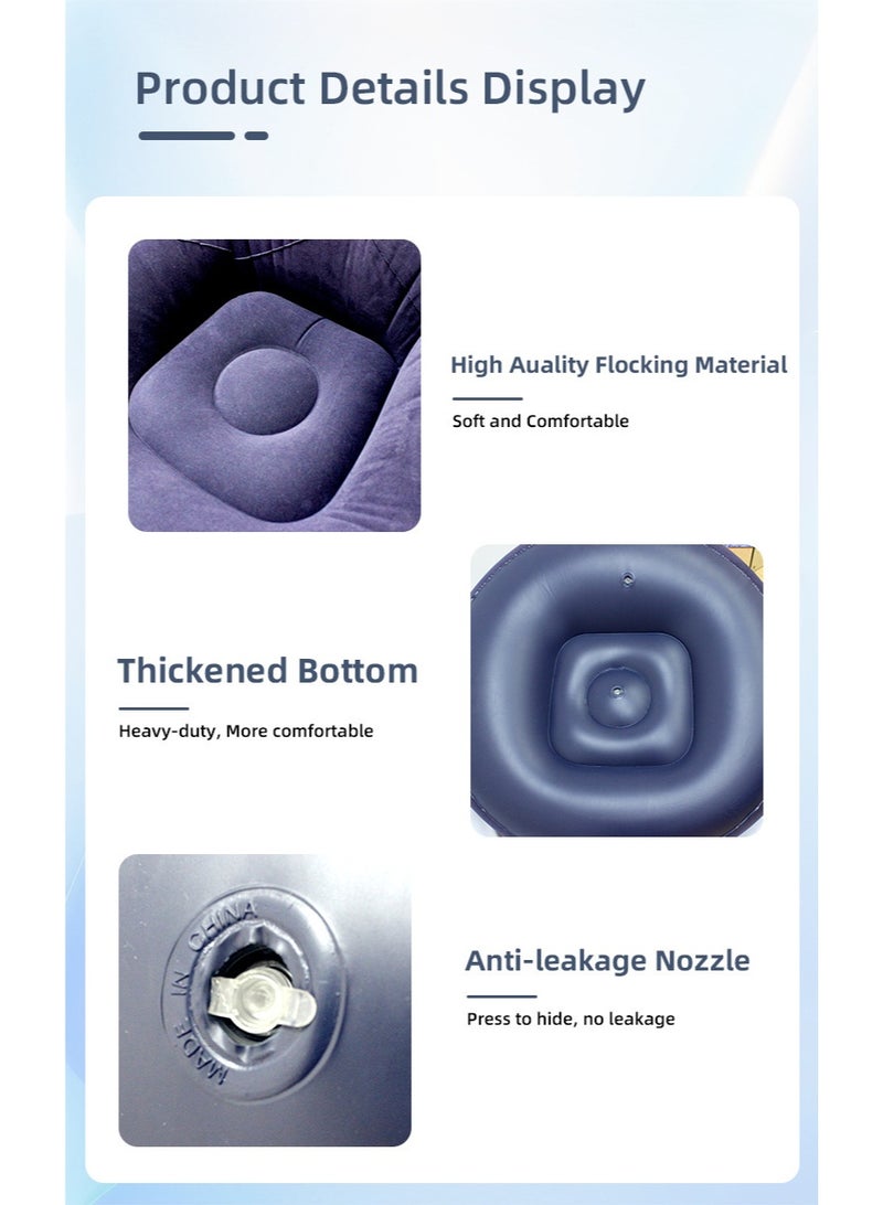 Beanbag-Free Inflatable Lounge Chair Coffee Brown 103x103x60 cm Includes one manual air pump (color random) - Image 4