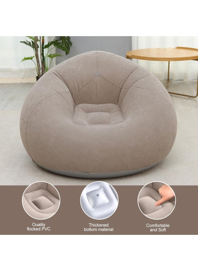 Beanbag-Free Inflatable Lounge Chair Coffee Brown 103x103x60 cm Includes one manual air pump (color random) - Image 2