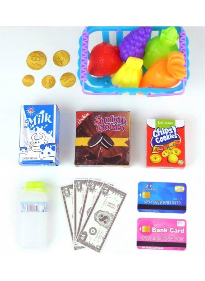 22 Pcs Kids Pretend Accountant Box Play Set Cash Register  - Image 5