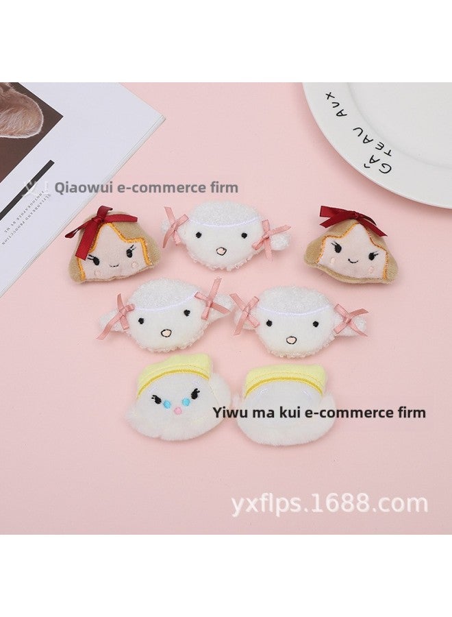 Cute Japanese Ins Cartoon Plush Little Girl Bow Lamb Snowman Socks Accessories Headwear Hair Rope Accessories-Height:Yellow Snowman - Image 1