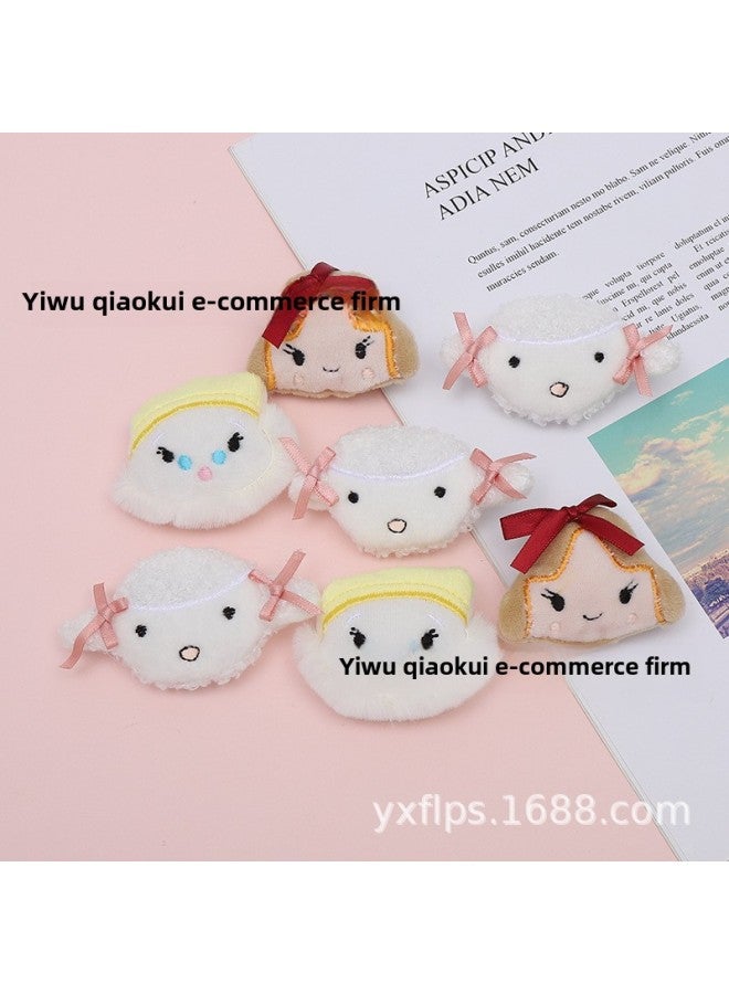 Cute Japanese Ins Cartoon Plush Little Girl Bow Lamb Snowman Socks Accessories Headwear Hair Rope Accessories-Height:Yellow Snowman - Image 2