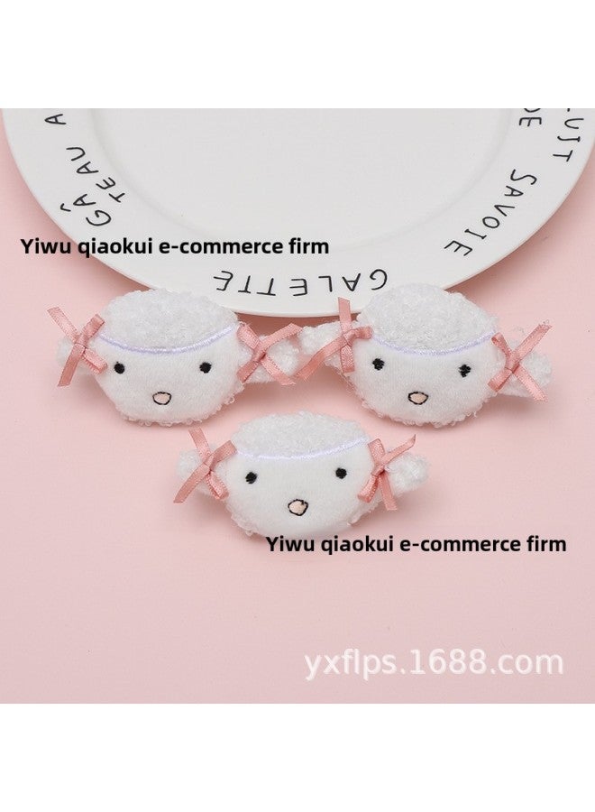 Cute Japanese Ins Cartoon Plush Little Girl Bow Lamb Snowman Socks Accessories Headwear Hair Rope Accessories-Height:Yellow Snowman - Image 4