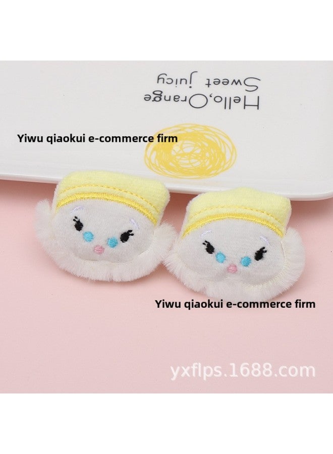 Cute Japanese Ins Cartoon Plush Little Girl Bow Lamb Snowman Socks Accessories Headwear Hair Rope Accessories-Height:Yellow Snowman - Image 3