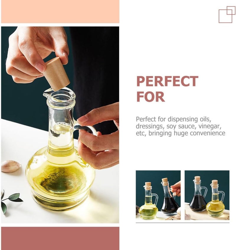 VICASKY Glass Seasoning Bottle and Vinegar Dispenser 260ml Lead-free Glass Oil Container with Stopper for Kitchen Dining Table Use - Image 4