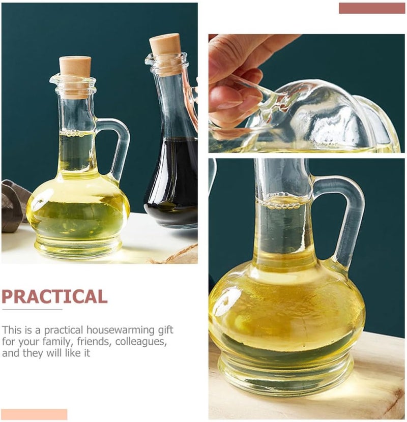 VICASKY Glass Seasoning Bottle and Vinegar Dispenser 260ml Lead-free Glass Oil Container with Stopper for Kitchen Dining Table Use - Image 3