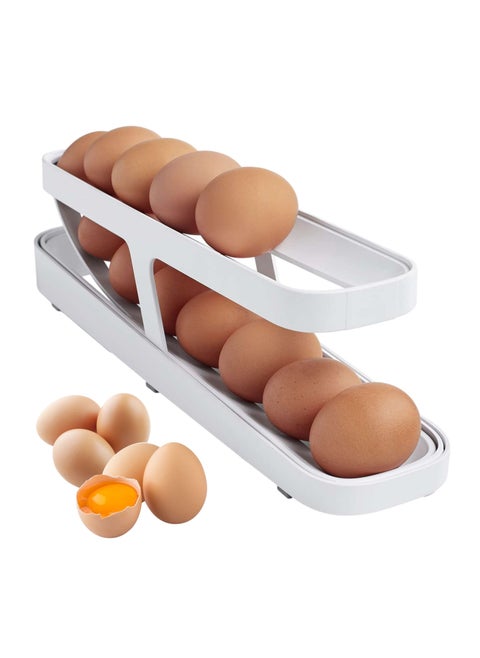 Automatic Scrolling Egg Rack Holder Storage Box Egg Basket Container Organizer Rolldown Refrigerator Egg Dispenser For Kitchen