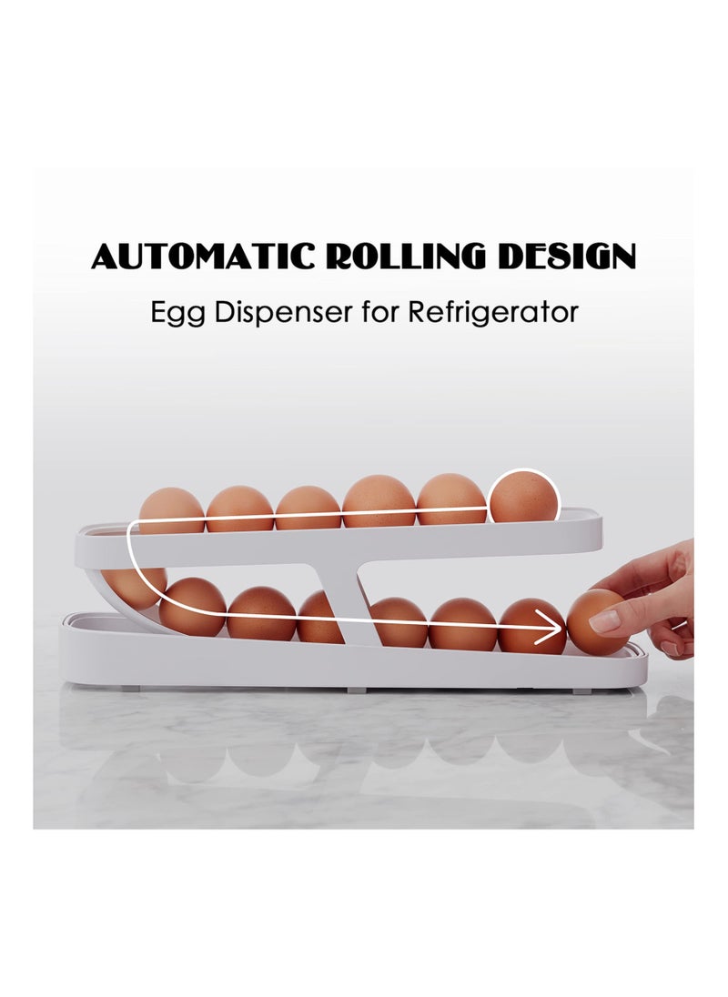 Generic - Automatic Scrolling Egg Rack Holder Storage Box Egg Basket Container Organizer Rolldown Refrigerator Egg Dispenser For Kitchen - Image 1