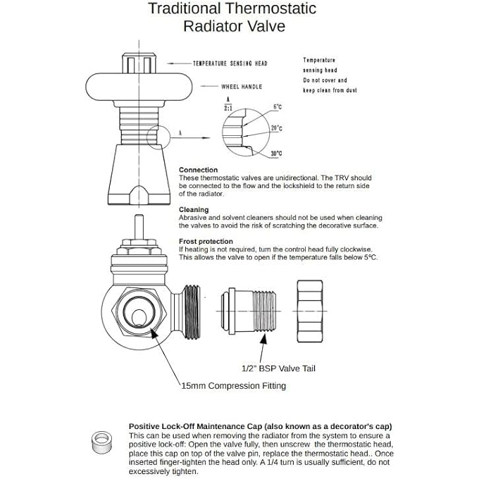 HOT-FLOW | JORDAN THERMOSTATIC RADIATOR VALVE  CORNER (SATIN NICKEL) - Image 3