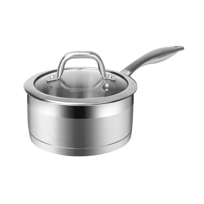 Duxtop Professional Stainless Steel Sauce Pan with Lid Kitchen Cookware Induction Pot with Impactbonded Base Technology 16 Quart