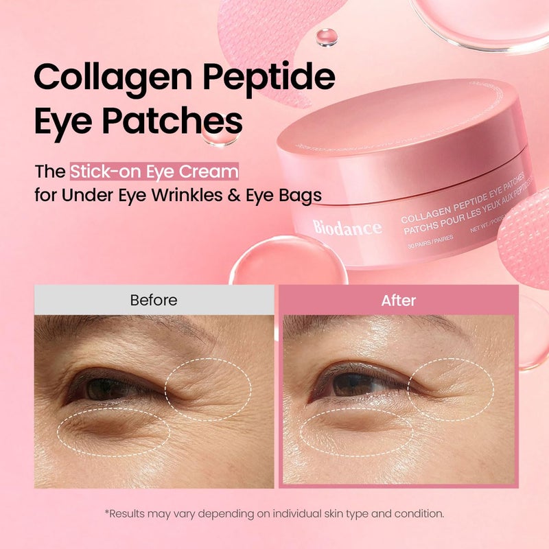 BIODANCE Collagen Peptide Eye Patches, Anti Wrinkle & Smile Line Patches for Face, Under Eye Mask for Fine Lines & Eye Bags, Travel Essentials & Self Care Gifts for Women, Korean Skin Care (60 Count) - Image 3