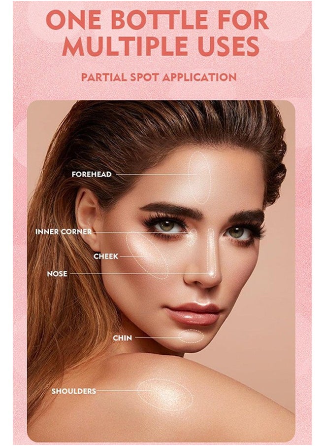 Face & Body Highlight, Liquid Makeup Shimmer Glow Illuminator, Bronzer Smooth Shine Shimmer Liquid Foundation, Waterproof Moisturizing Body Highlighter (#01)