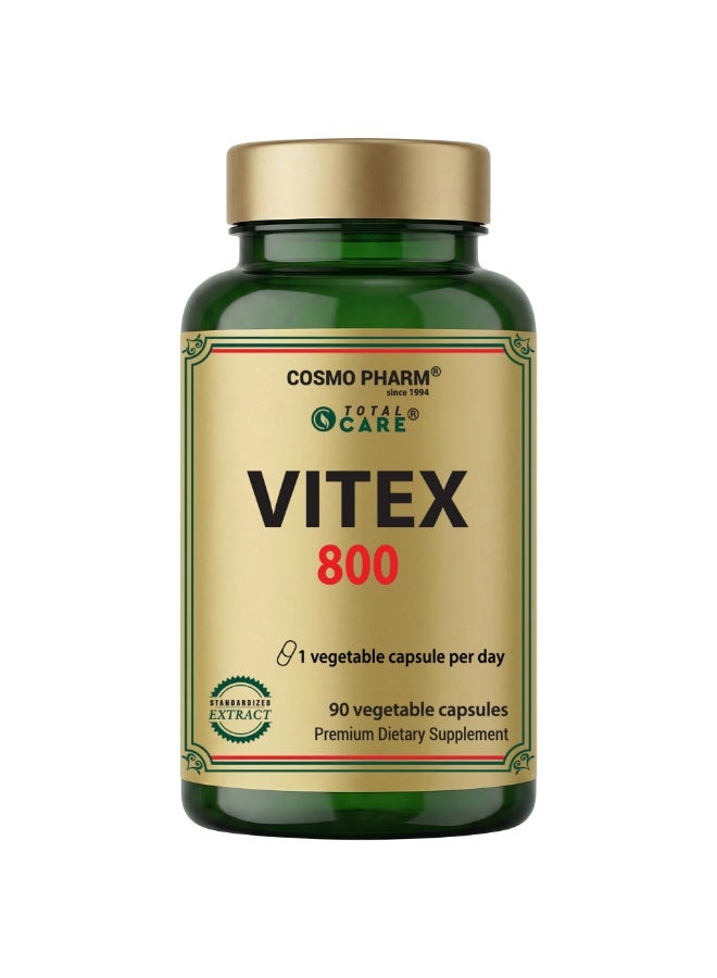Cosmo Pharm Vitex 800 Chasteberry | Supports Hormonal Balance & a Comfortable Monthly Cycle for Women | 90 Vegetable Capsules - Image 1