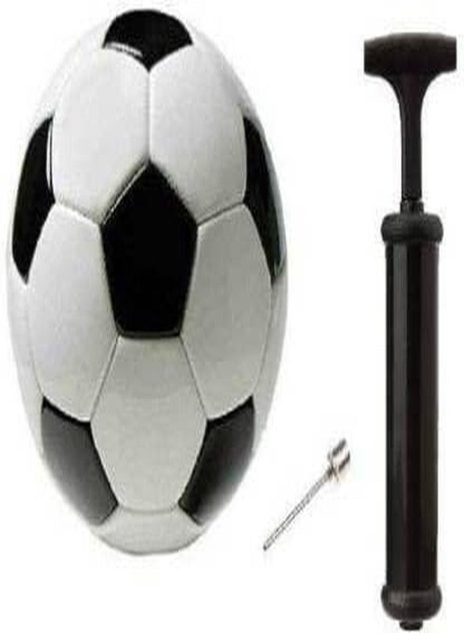 Owlix Sports Combo Black & White Synthetic Football with Air Pump - Size 5 - Image 2