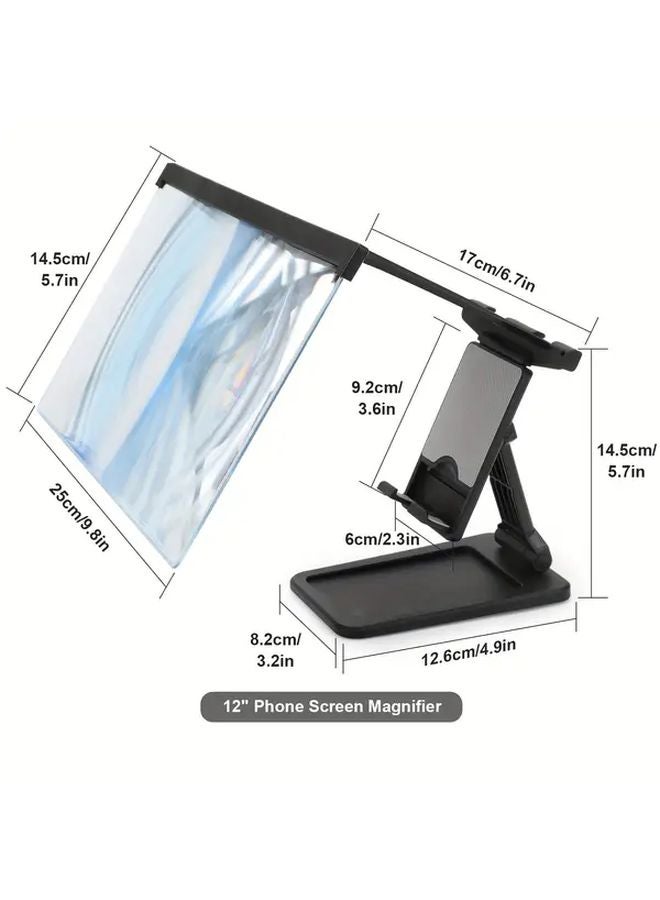 12 بوصة مكبر شاشة هاتف محمول مع حجب الضوء الأزرق عالي الدقة للهواتف الذكية والأجهزة اللوحية والألعاب - Image 1