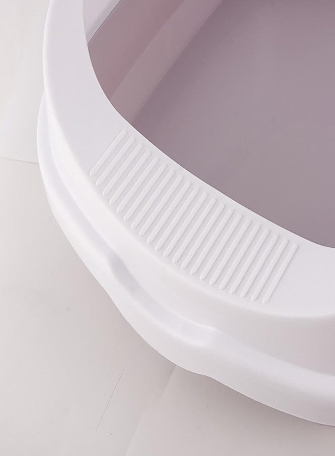 PET FUN صندوق فضلات القطط المغلق من بيت فن مع باب للتحكم في الروائح | منزل قابل للطي وواسع مع درج ومجرفة وجدار خصوصية للقطط والقطط الصغيرة والحيوانات الأليفة الصغيرة | مانع للانسكاب (متعدد الألوان، صندوق فضلات شبه مغلق) - Image 2