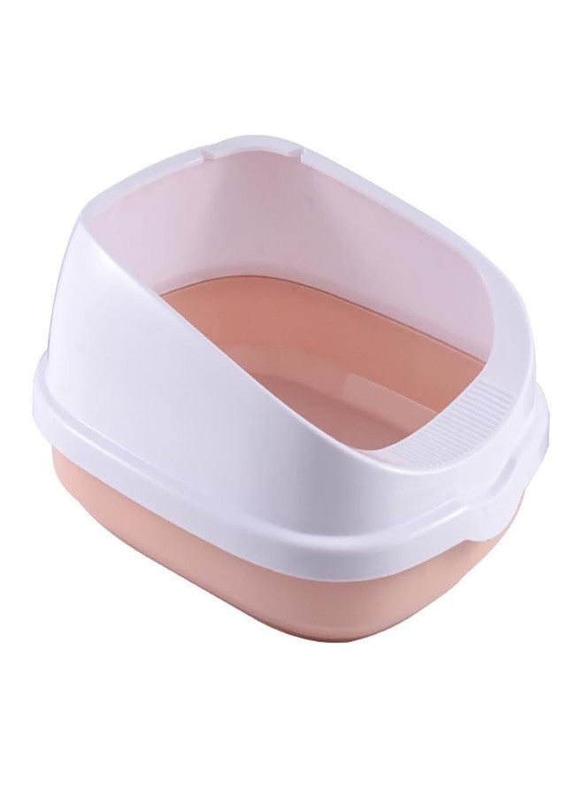 PET FUN صندوق فضلات القطط المغلق من بيت فن مع باب للتحكم في الروائح | منزل قابل للطي وواسع مع درج ومجرفة وجدار خصوصية للقطط والقطط الصغيرة والحيوانات الأليفة الصغيرة | مانع للانسكاب (متعدد الألوان، صندوق فضلات شبه مغلق) - Image 1