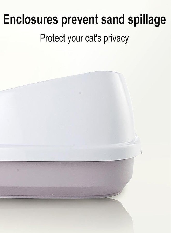 PET FUN صندوق فضلات القطط المغلق من بيت فن مع باب للتحكم في الروائح | منزل قابل للطي وواسع مع درج ومجرفة وجدار خصوصية للقطط والقطط الصغيرة والحيوانات الأليفة الصغيرة | مانع للانسكاب (متعدد الألوان، صندوق فضلات شبه مغلق) - Image 3