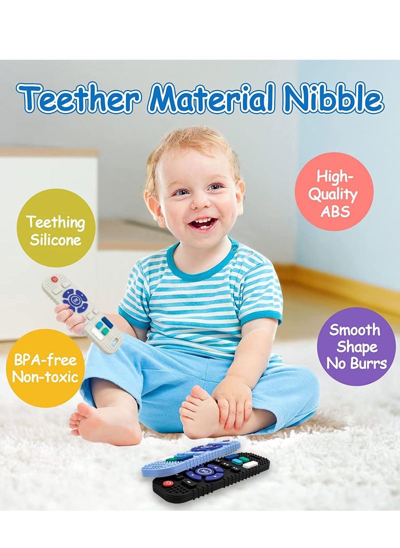 XiuWoo 10 Pack Silicone Teething Toys for Infant Toddlers, Remote Control Shape Teethers, Soothe Babies Teething Relief Sore Gums, Banana Finger Toothbrush, Fruit Shape Giraffe Teether Set for Babies  - Image 2