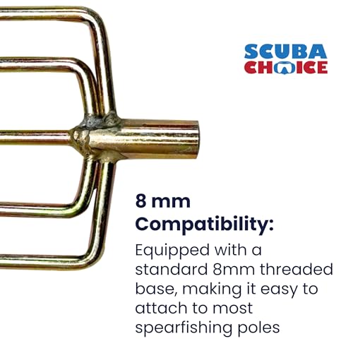 Scuba Choice Spearfishing 5 Prong 8mm Spearhead Fork Harpoon Tip with Barbs, Stainless Steel, 5"x3", Heavy-Duty Fishing & Hunting Tool, Ideal for Catching Fish Game, Outdoor Recreation Gear - Image 2
