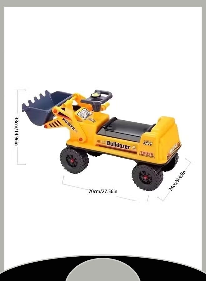 Bulldozer Toy Tractor Baby Walker Easy Assembly Sturdy Load Capacity Child Safety Non Slip Anti Fall Design with Built In Storage Box Ideal Learning Push Toy  - Image 2