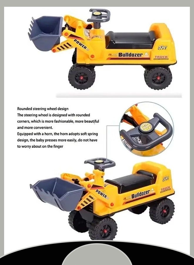 Bulldozer Toy Tractor Baby Walker Easy Assembly Sturdy Load Capacity Child Safety Non Slip Anti Fall Design with Built In Storage Box Ideal Learning Push Toy  - Image 5