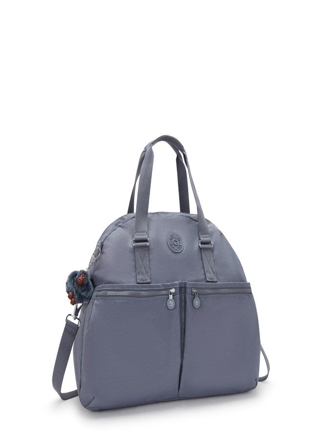 KIPLING KIPLING Kipling Women's Eugina Satchel, Handmade, Removable Shoulder Strap, Outer Pockets, Nylon Duffle Bag - Image 4