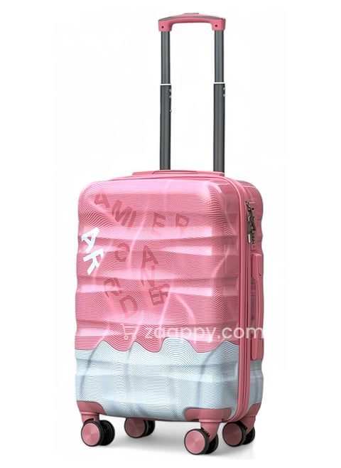 Lightweight 20 Inch Cabin Luggage, Colorful Printed Polycarbonate (PC) Hard Shell Trolly with Smooth Spinner wheels, Combination Lock Best Suitcase for Travel