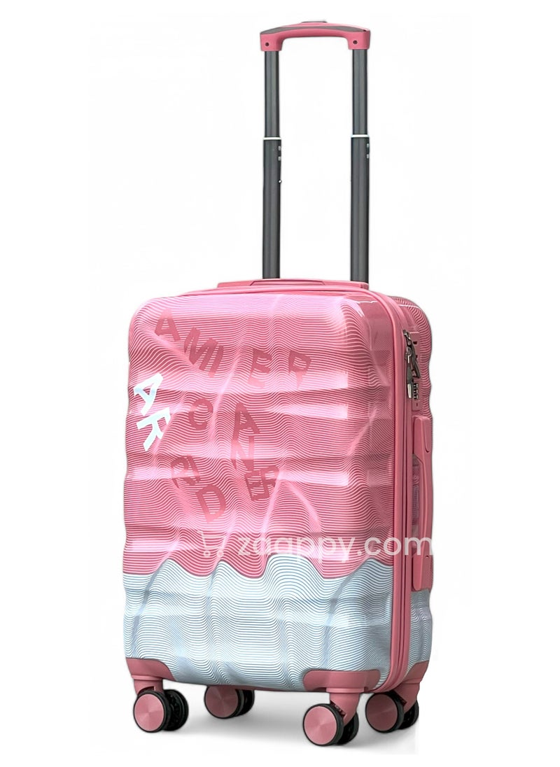 ZAAPPY - Lightweight 20 Inch Cabin Luggage, Colorful Printed Polycarbonate (PC) Hard Shell Trolly with Smooth Spinner wheels, Combination Lock Best Suitcase for Travel - Image 1