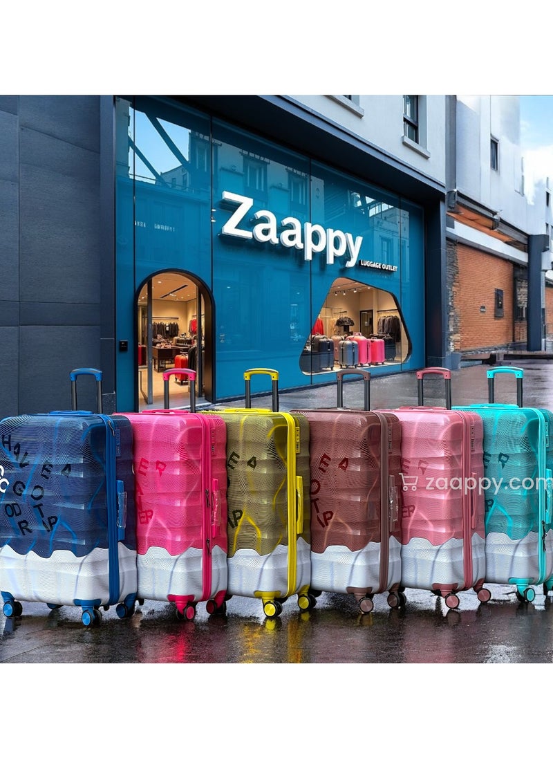 ZAAPPY - Lightweight 20 Inch Cabin Luggage, Colorful Printed Polycarbonate (PC) Hard Shell Trolly with Smooth Spinner wheels, Combination Lock Best Suitcase for Travel - Image 1