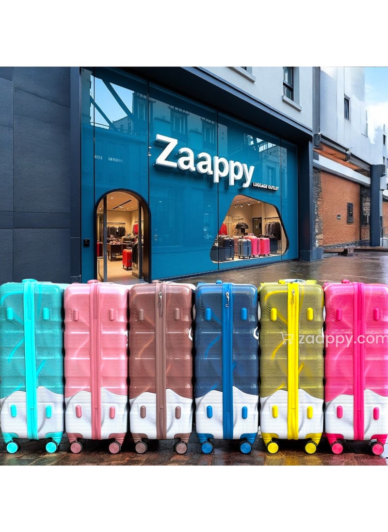 ZAAPPY - Lightweight 20 Inch Cabin Luggage, Colorful Printed Polycarbonate (PC) Hard Shell Trolly with Smooth Spinner wheels, Combination Lock Best Suitcase for Travel - Image 1