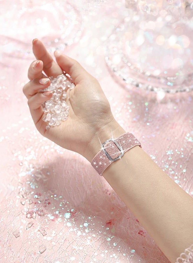 BandSmith Stretchy Bling Band Compatible with Apple Watch 38mm 40mm 41mm 42mm 44mm 45mm 46mm 49mm Women, Nylon Sparkly Strap Solo Loop Glitter Wristband for iWatch Series 10 9 8 7 6 5 4 3 2 1 SE Ultra - Image 5
