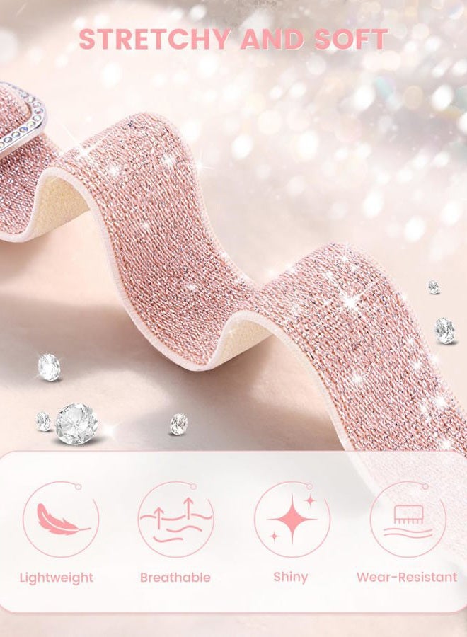 BandSmith Stretchy Bling Band Compatible with Apple Watch 38mm 40mm 41mm 42mm 44mm 45mm 46mm 49mm Women, Nylon Sparkly Strap Solo Loop Glitter Wristband for iWatch Series 10 9 8 7 6 5 4 3 2 1 SE Ultra - Image 3